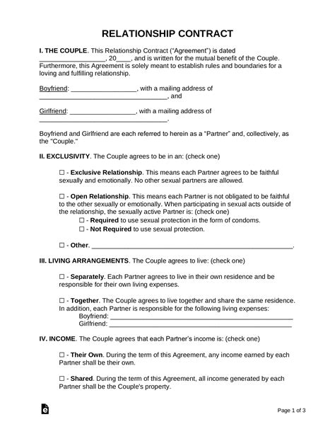 dating site agreement